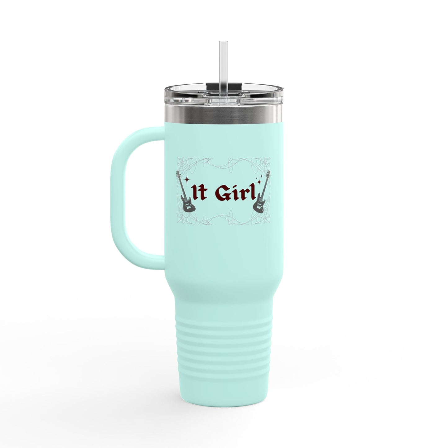 Edgy It Girl - 40oz Insulated Travel Mug - Guitar Design