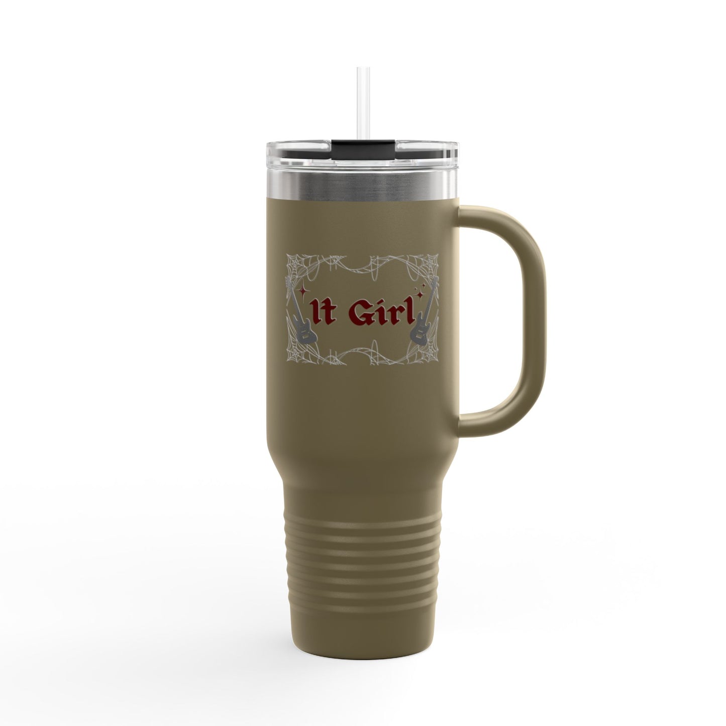 Edgy It Girl - 40oz Insulated Travel Mug - Guitar Design