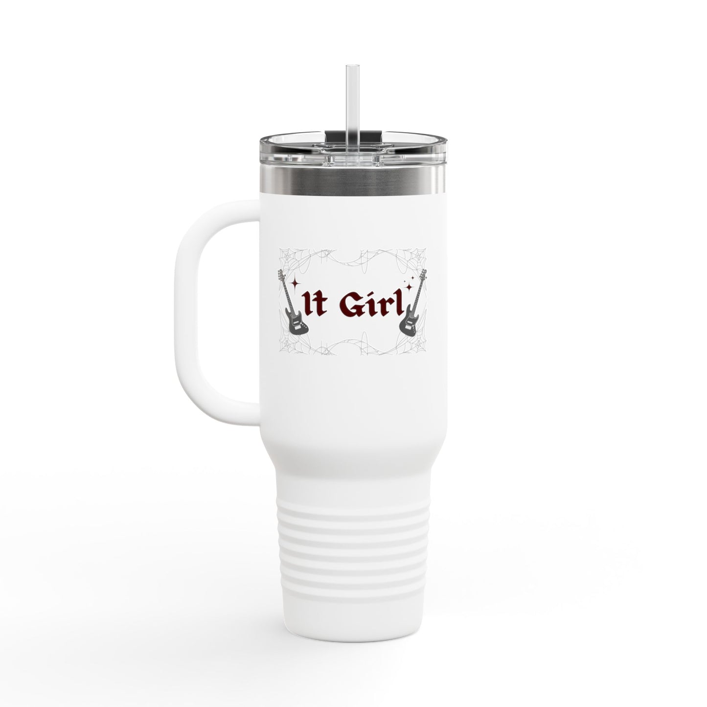 Edgy It Girl - 40oz Insulated Travel Mug - Guitar Design