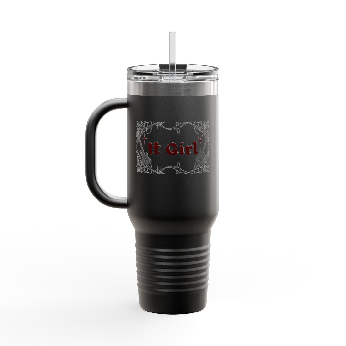 Edgy It Girl - 40oz Insulated Travel Mug - Guitar Design