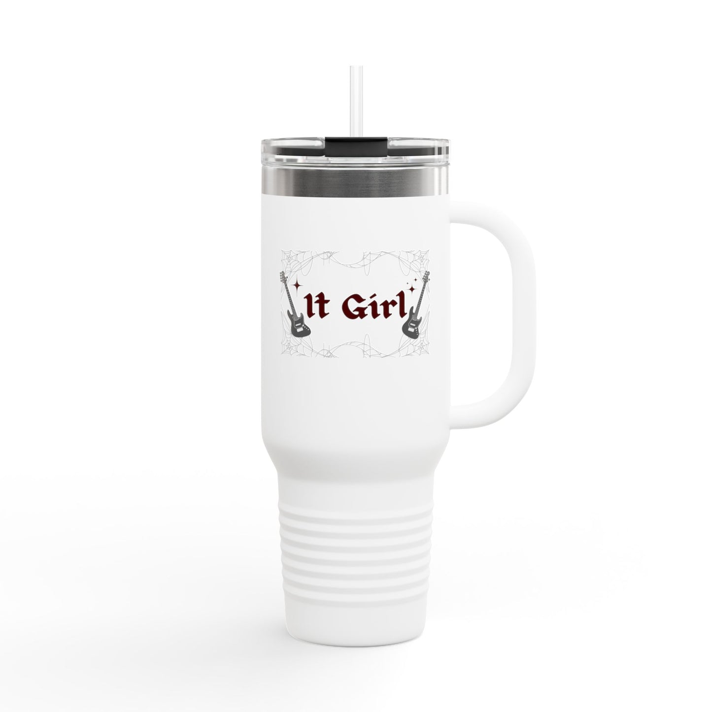 Edgy It Girl - 40oz Insulated Travel Mug - Guitar Design
