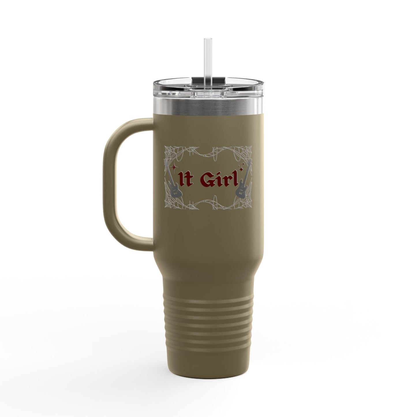 Edgy It Girl - 40oz Insulated Travel Mug - Guitar Design