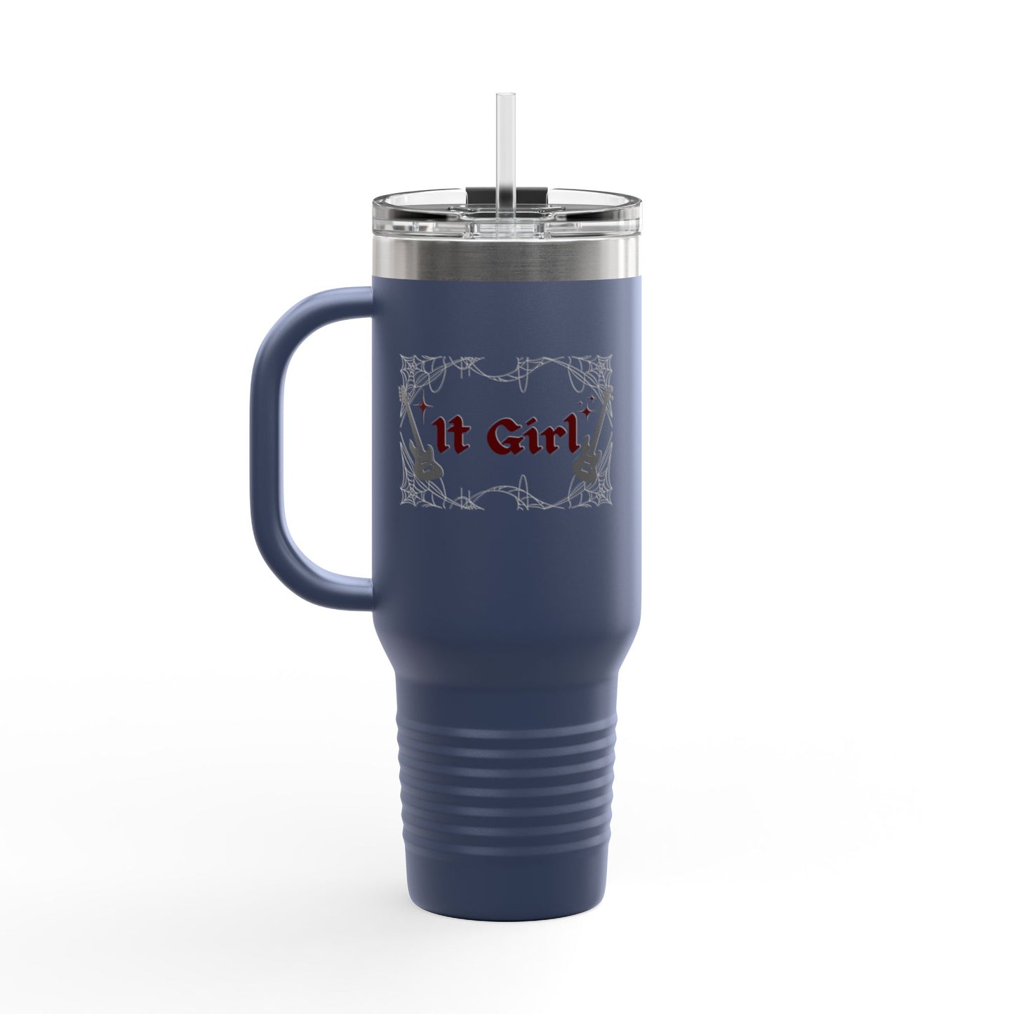 Edgy It Girl - 40oz Insulated Travel Mug - Guitar Design
