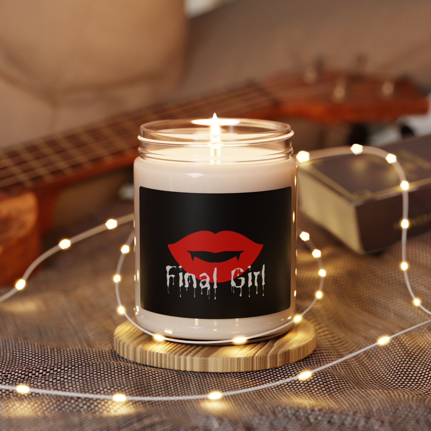 Soy Candle - Gothic Vampire Lips and Bloody Font Design