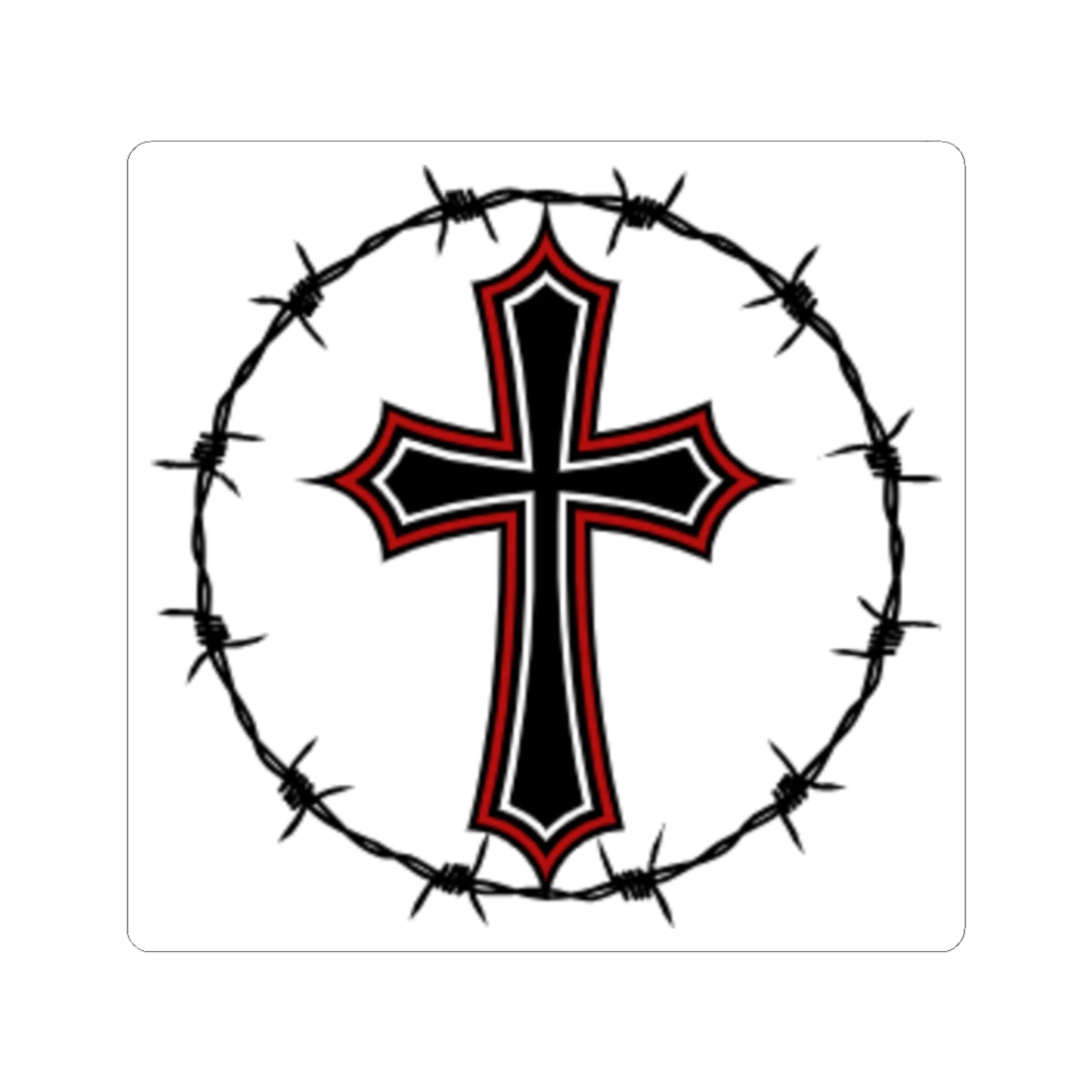 Edgy Cross -Cut Stickers